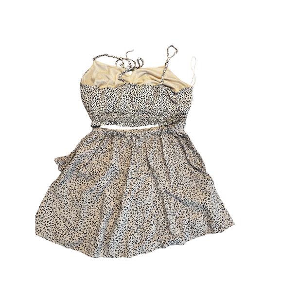 GOA BEACHWEAR BY JAPNA Crop Bandeau Top Sz (L)/ JAPNA Ruffled Mini Skirt (S) - Picture 2 of 7